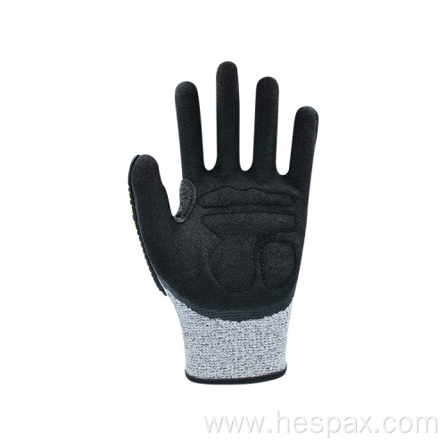 Hespax Impact Resistant TPR Mechanic Safety Work Gloves